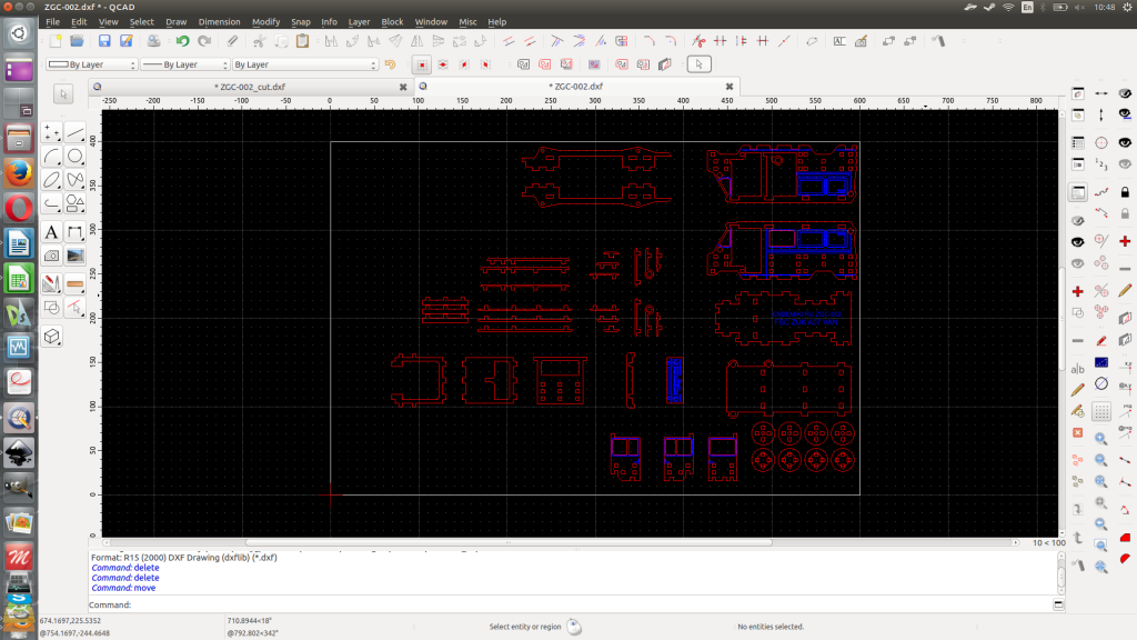 QCAD prepares dxf for CNC machine